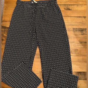 NWT LOFT Pants - Small Petite SP Black & White Polka Dot Flowy Wide Leg Bottoms